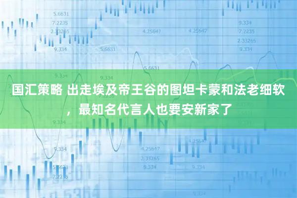 国汇策略 出走埃及帝王谷的图坦卡蒙和法老细软,最知名代言人也要安新家了